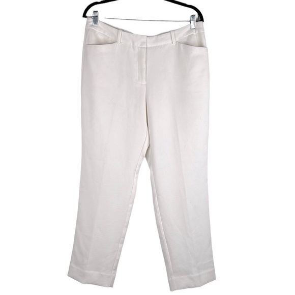 Worthington Off White Slim Fit Career Business Straight Leg Pants Size 12 - Picture 1 of 9